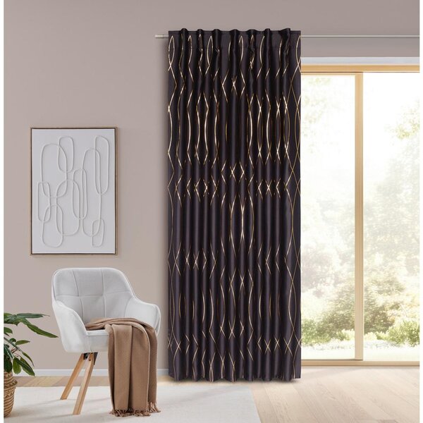 Modern Living Zatemnitvena Zavesa Glamour, Črna, Bakrena, Ca. 140/245 Cm