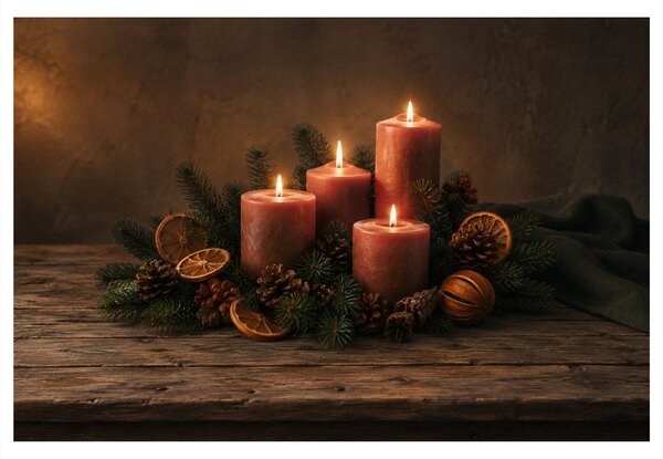 Slika adventne sveče z igličjem