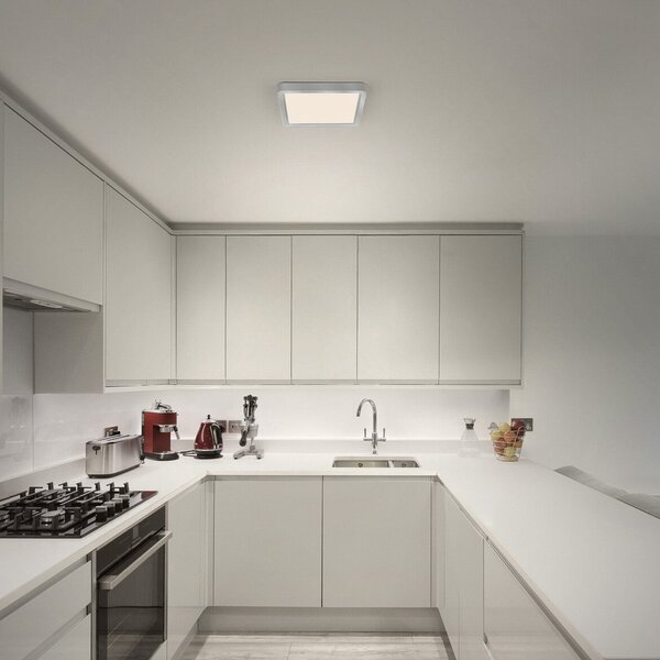 OSRAM LED-stropna svetilka ORBIS QUICKFIX 32 x cm, srebrna, clickdim, zatemnjen, Kovinska, Dnevna soba / jedilnica, Kovina, Sodobni