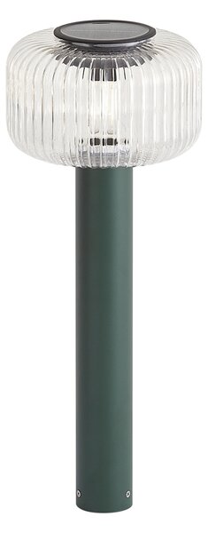 Moderna zunanja talna svetilka zelena z rebrastim steklom, vklj. LED solarna IP65 - Ribble Mushroom