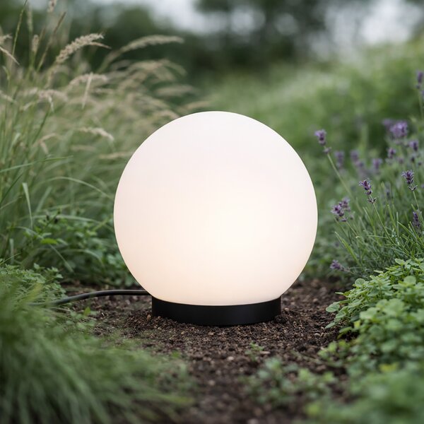 Moderna zunanja svetilka 12V bela 20 cm vklj. LED IP65 - Voltaire Luno