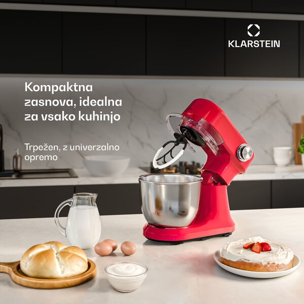 Klarstein Kuhinjski robot Bella Evo | planetarni mešalni sistem | 3 mešalni nastavki | 1500 W | 5 l