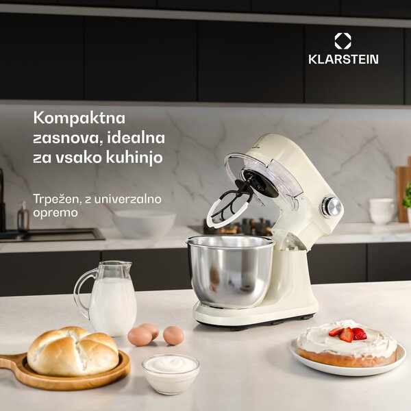 Klarstein Bella Evo kuhinjski robot | planetarni mešalni sistem | 3 mešalni nastavki | 1500 W | 5 l