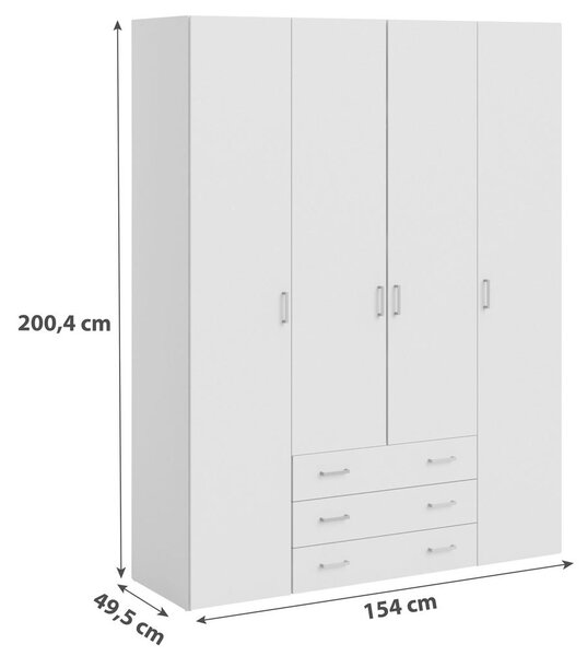 P & B Omara Za Oblačila Space, Bela