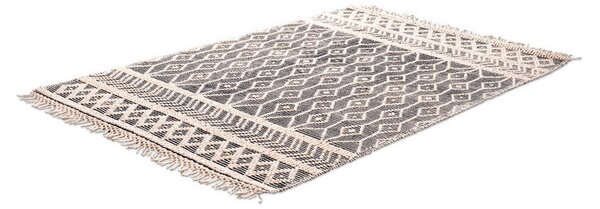 ROČNO TKANA PREPROGA Colored Macrame two 140/200 cm tkano siva, krem barve
