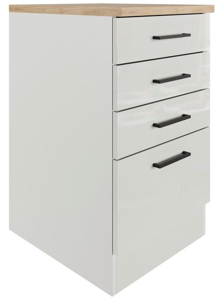 FlexWell Spodnja Omarica S Predali Levi, Svetlo Siva, Š. 50 Cm