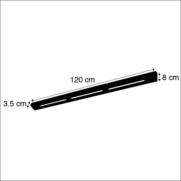 Stropna plošča črna 120 cm za 2, 3 ali 5 visečih svetilk