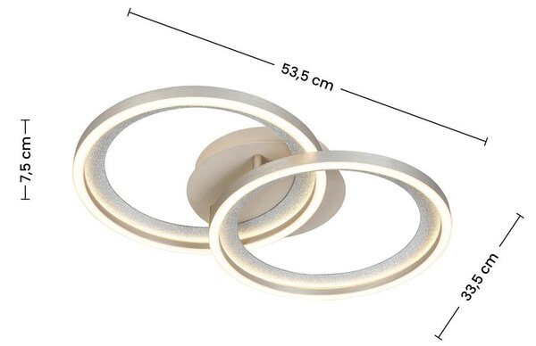 Mömax Stropna Led-svetilka Krista, Ca. 53,5/33,5/7,5 Cm