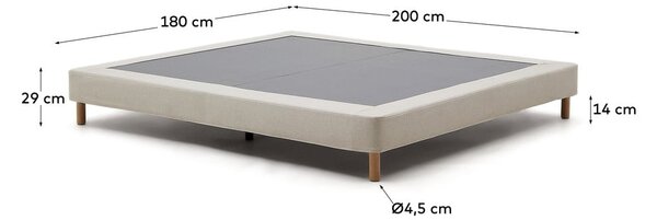 Bež oblazinjena zakonska postelja 180x200 cm Ofelia – Kave Home