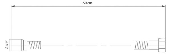 Črna plastična cev za tuš ø 1 cm Softflex – Sapho