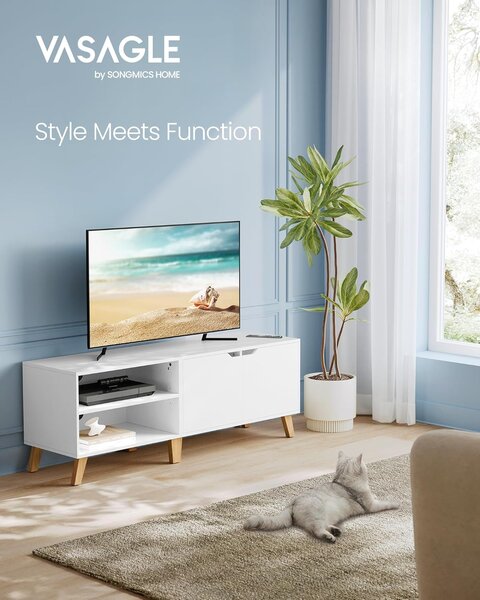 TV omarica z 2 vrati, 40 x 140 x 50 cm, bela | VASAGLE
