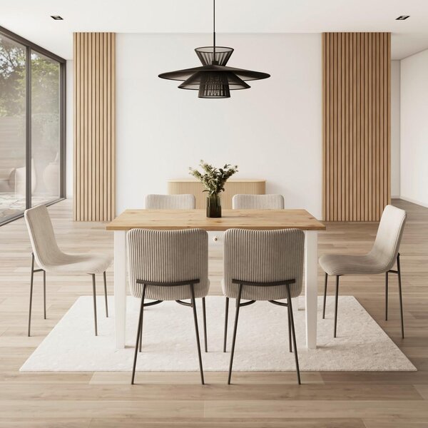 Bessagi Home Jedilna Miza Camden, Bela, Barve Bora, 140x90