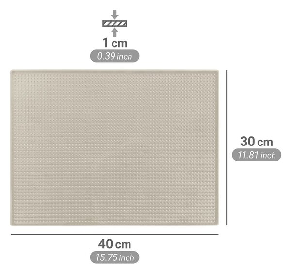 Bež gumijasta odcejalna podloga 40x30 cm Maxi – Wenko