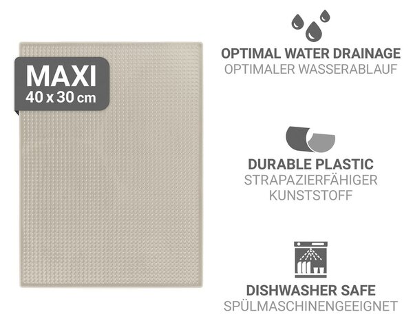 Bež gumijasta odcejalna podloga 40x30 cm Maxi – Wenko