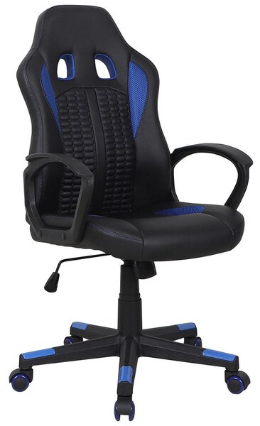 GAMING STOL umetna masa, tekstil modra, črna