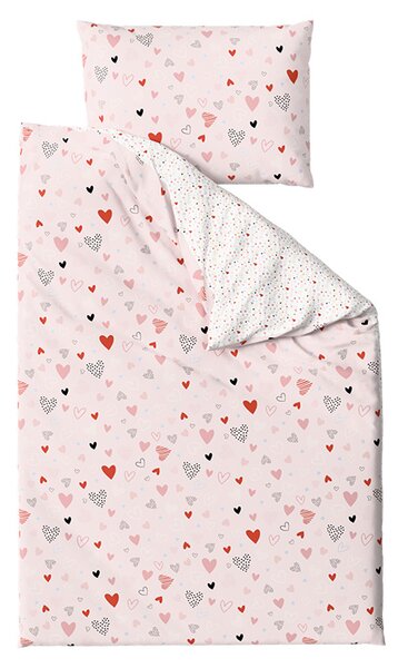 Posteljnina iz krepa za posteljico Renforcé LOVITA roza Dimenzije posteljnine: 45 x 65 cm | 90 x 140 cm