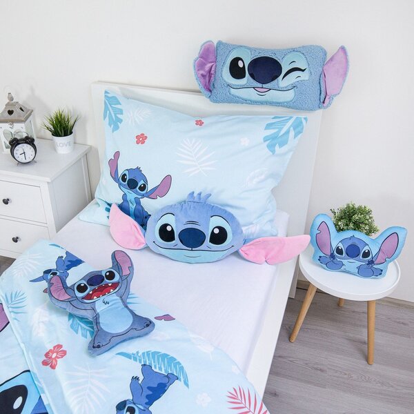 Otroška blazina iz flisa 41x32 cm Lilo and Stitch "Blue" – Jerry Fabrics