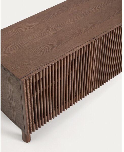 Temno rjava omarica za čevlje v jesenovem dekorju 98x50x43 cm Beyla – Kave Home