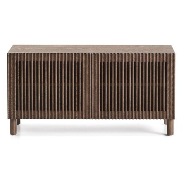 Temno rjava omarica za čevlje v jesenovem dekorju 98x50x43 cm Beyla – Kave Home