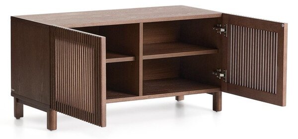 Temno rjava omarica za čevlje v jesenovem dekorju 98x50x43 cm Beyla – Kave Home