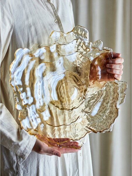 Bež steklena skleda ø 38,5 cm Asimi – Bloomingville