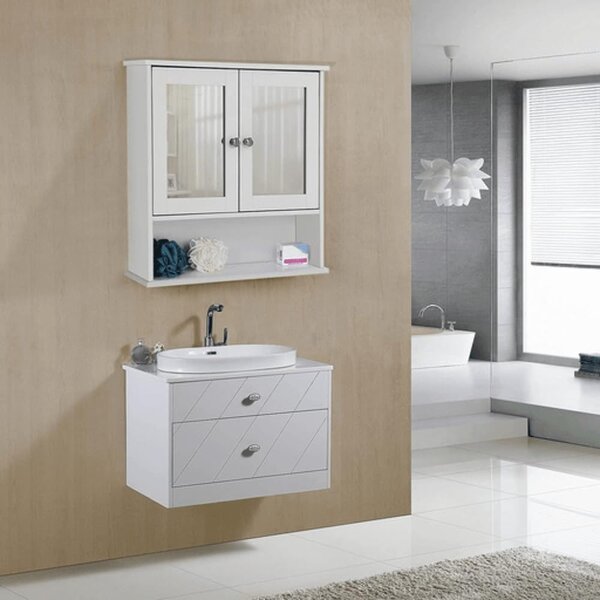 Kopalniška omarica LEHAC 56x13x58 cm bela