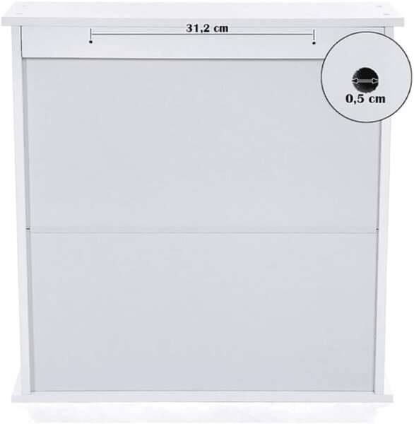 Kopalniška omarica LEHAC 56x13x58 cm bela