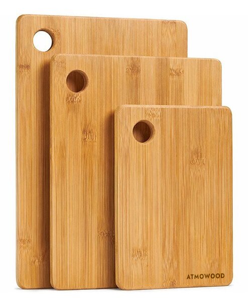 ATMOWOOD Komplet bambusovih desk za rezanje - 3 kosi