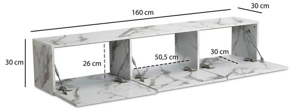 MID.YOU Nizka Omarica Marble, Bela