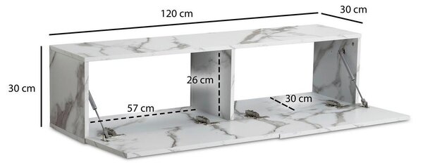 MID.YOU Nizka Omarica Marble, Bela