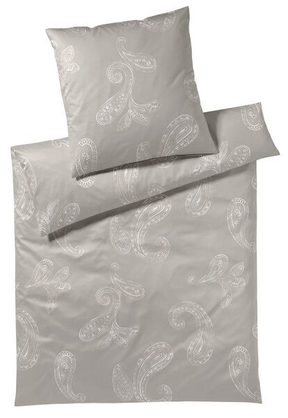 POSTELJNINA PAISLEY 140/200 cm mako saten rjavosiva