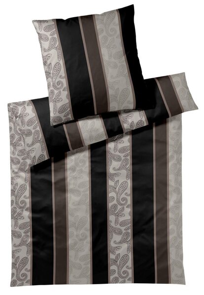 POSTELJNINA PAISLEY STRIPES 200/200 cm mako saten črna