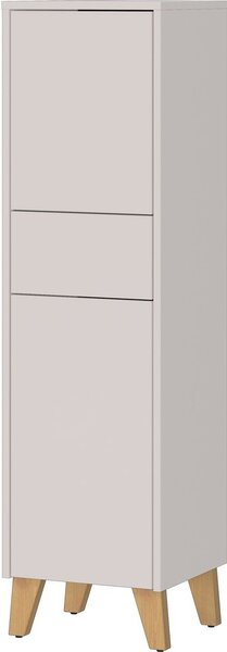 Kremno bela visoka kopalniška omarica v mat dekorju 33x123 cm Arnea – Germania