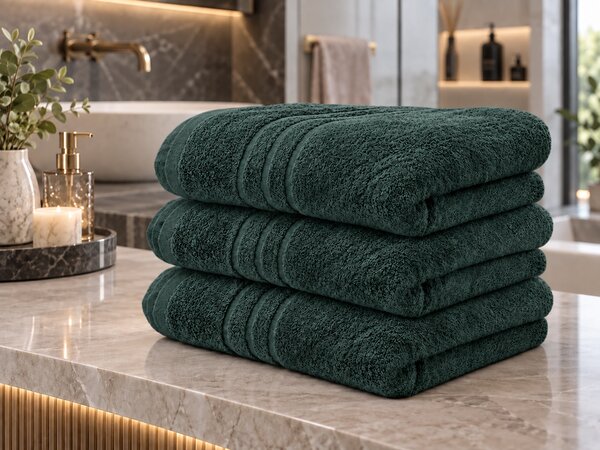 Brisača Comfort 70 x 140 cm temno zelena, 100% bombaž