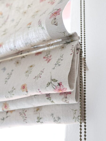 Rimska zavesa šir. 110 cm Heavy Linen Wild Flowers
