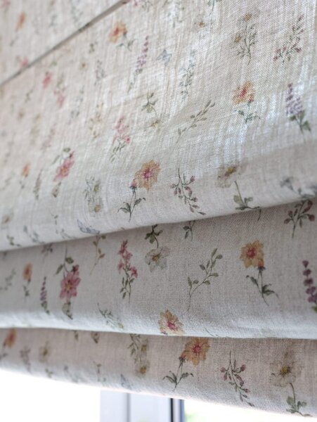 Rimska zavesa šir. 110 cm Heavy Linen Wild Flowers