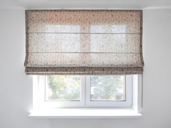 Rimska zavesa šir. 110 cm Heavy Linen Wild Flowers