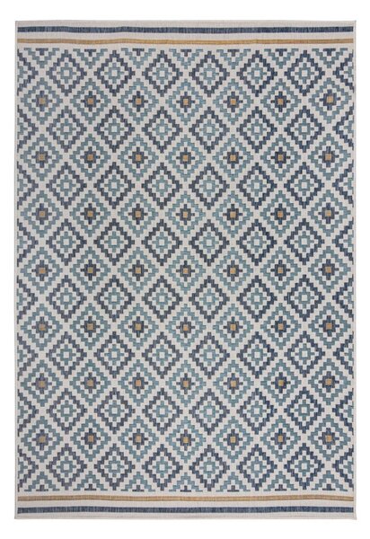 Rumeno-modra notranja in zunanja preproga 120x170 cm Zia Trellis – Flair Rugs