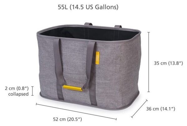 Siv tekstilni zložljiv koš za perilo 55 l Hold-All Max – Joseph Joseph