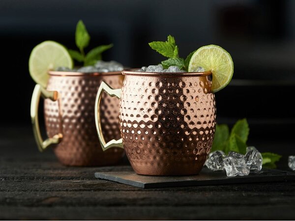 Bakrene skodelice iz jekla v kompletu 2 ks 400 ml Moscow Mule – Lyngby Glas