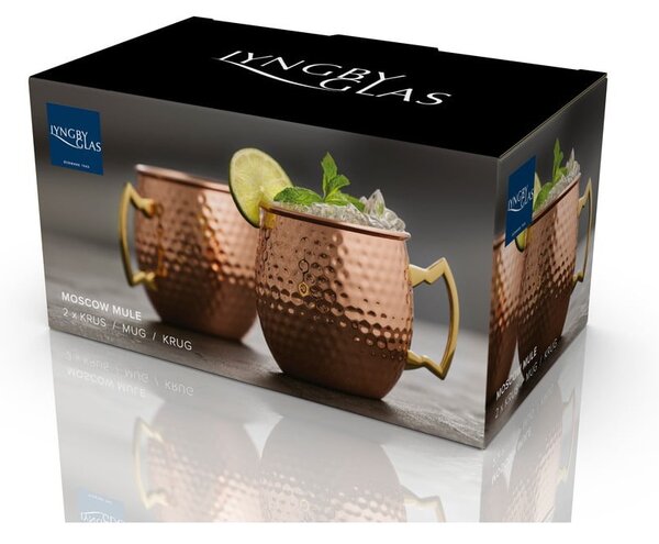 Bakrene skodelice iz jekla v kompletu 2 ks 400 ml Moscow Mule – Lyngby Glas