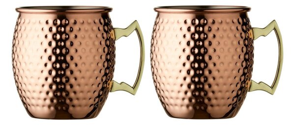 Bakrene skodelice iz jekla v kompletu 2 ks 400 ml Moscow Mule – Lyngby Glas