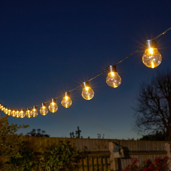 SMART GARDEN LED-sončna svetlobna veriga GloBulb, 20-žarilna, IP44, Prozorna, Plastika, Zunanji globus