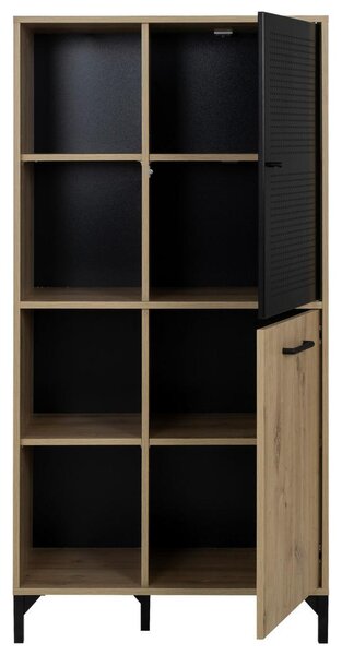 Livetastic Visoka Komoda Craft, Črna, Barva Hrasta