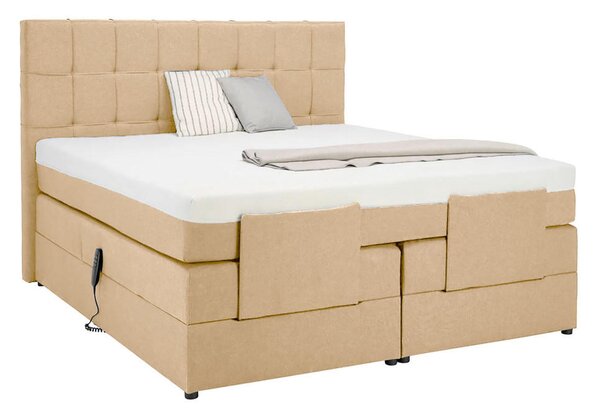 BOXSPRING POSTELJA 140 cm x 200 cm , tekstil bež
