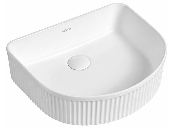 Mexen Grovo rebrast umivalnik nad pultom 40 x 35 cm, bel - 22304000