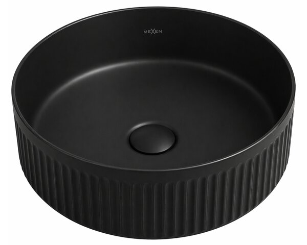 Mexen Grovo rebrasto umivalnik za na pult 35 x 35 cm, črna mat - 22303585