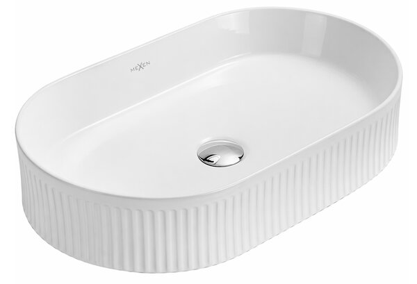 Mexen Grovo rebrasta umivalnik nad pultom 49 x 31 cm, bela - 22304900