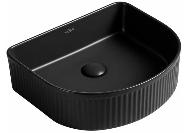 Mexen Grovo rebrast pultni umivalnik 40 x 35 cm, črna mat - 22304085