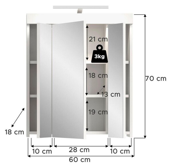 OMARA Z OGLEDALOM 60/70/18 cm
